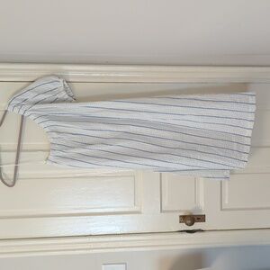 NWT Madewell one shoulder seersucker stripe midi dress